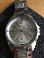 Tolle AVIALIC 1903 Armbanduhr Quarz Silber Stahl Pilot Vintage - Super Zustand