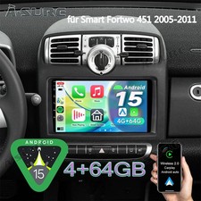 Android 15 Autoradio GPS Navi 4+64G für Mercedes Benz Smart Fortwo 451 2005-2010