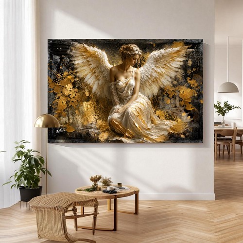 Gold engel wandbild xxl - wandbild,