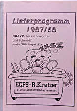 SHARP POCKET COMPUTER -- LIEFERPROGRAMM 1987/88 SHARP POCKETC. (ECPS -BUCH) #1DE