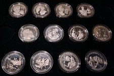 12 x 50 Dollar  Cook Islands   - 500 Years of America -     Silber   (Set #4) Ag