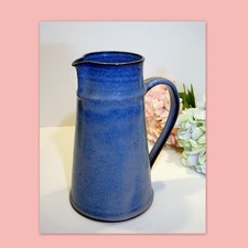 Tonkrug Keramik Henkel Vase Krug Handarbeit getöpfert Töpferarbeit blau Landhaus