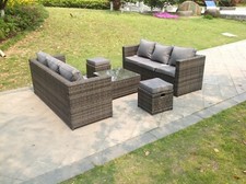 Fimous Outdoor Gartenmöbel Lounge Rattan Sofa Couchtisch Garnituren Fußhocker
