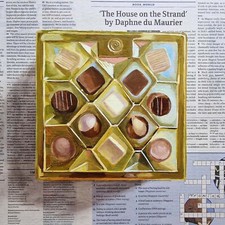 Schokolade Bild Gemälde auf Zeitung Süßigkeiten Küche Original Ölgemälde Ölbild