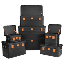 ALUBOX® Alukiste Schwarz Transportbox abschließbar Werkzeugkiste Stapelecken