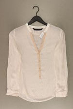 ✨ Zara Langarmbluse Regular Bluse für Damen Gr. 32, XS creme aus Viskose ✨