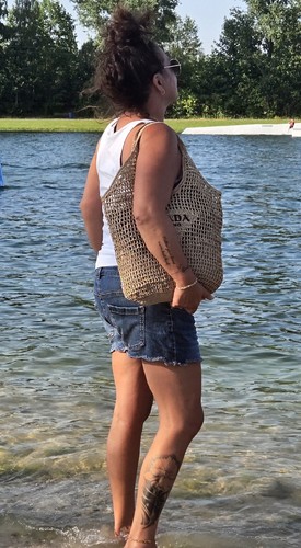 Strandtasche aus raffia tote - strandtasche,