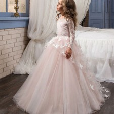 NEU Blumenkind Prinzessin Kinder Kleid Party Ball Hochzeit Mädchen Kommunion 