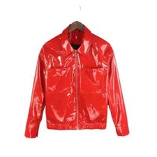 PVC Lederjacke Langarm Mantel