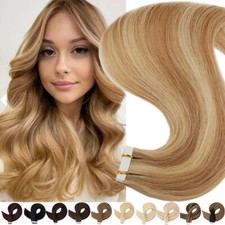 Dick 2.5G/ Tressen Tape In 100% Echthaar Human Hair Extensions Skin Weft 50g DEU