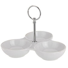 Snackschale 3 Fächer Tragegriff Knabberschale Deko Teller Servier Schale Platte