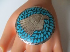 Anhänger / Brosche Türkis