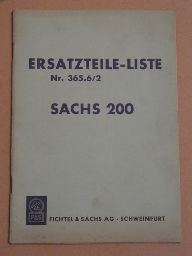 Sachs 200 ersatzteilliste - 200,