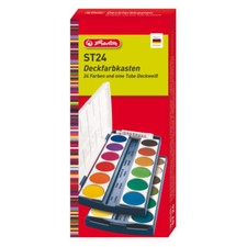 Herlitz Deckfarbkasten 24 Farben Wasserfarben Schulmalfarben water colour set