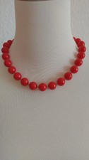 Kunststoff Perlen-Halskette rot 45cm