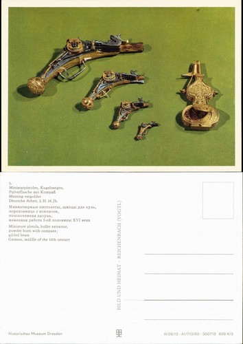 Postcard miniature pistols - postcard,