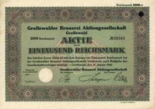 Greifswalder Brauerei 1942 VEB