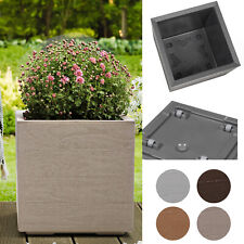 Blumenkübel Pflanzkübel Pflanztopf mit Rollen Holzoptik Pflanzgefäß TOP NEUHEIT