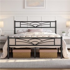 Metallbett Bettrahmen Stabiler Bettgestell mit Lattenrost Gästebett Einzelbett