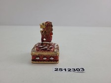 Schmuck-Etui Dose Drachen-Griff Magnet Emaille Metall Deko 4,5x4,5cm #2512303