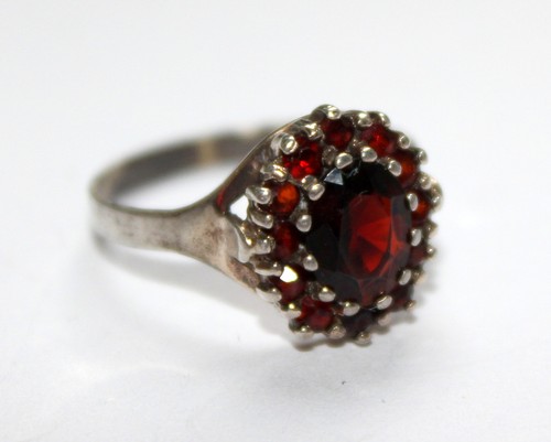 Alter granat ring silber - alter,