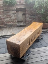 42x42 Balkenbank - massiver Holzblock - Blockbank- Holzklotz - Eiche massiv 