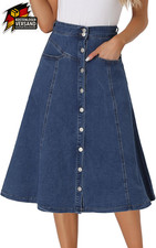 Damen Denim Rock hoher Taille