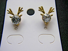 Ohrringe Hirsch Geweih Strass Dirndl Trachtenschmuck Weihnachten Rentier Stecker