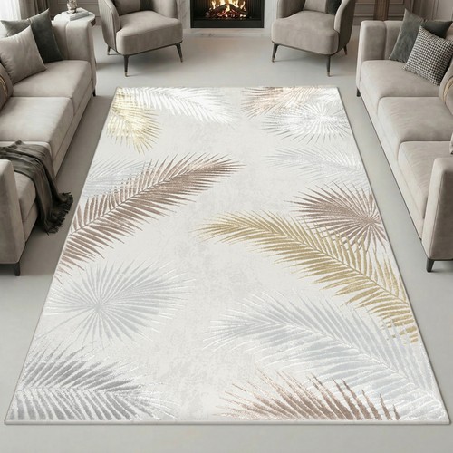 Creme teppich mit palmendesign - mit,