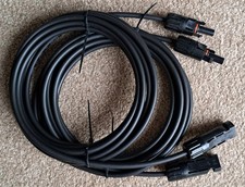 1 Paar Solarkabel Verlängerungskabel 4mm² mit Stecker, Länge 4m, Farbe Schwarz