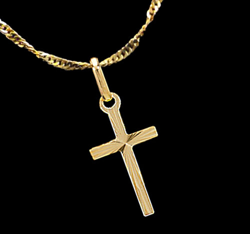 Echt gold kleiner kreuz - gold,