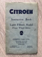 Citroen Traction Avant "Light Fifteen" Instruction Book UK GB Betriebsanleitung