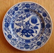  Porzellan-Kuchenteller BLUE ASTER Teller von August WARNECKE "  Top Zustand