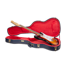 Crossrock Holzkoffer für Telecaster- und Stratocaster-Modelle–Ozeanblau