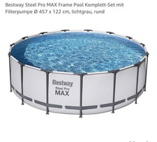 Bestway® Steel Pro MAX™ Frame Pool Komplett-Set mit Filterpumpe Ø 457 x 122 cm