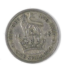 1 one Shilling Münze aus