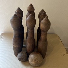 11 tlg altes Kegelspiel aus