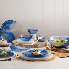 Pasabahce Linden Batik blau Hartglas Essplatten Abendessen Set Geschirr
