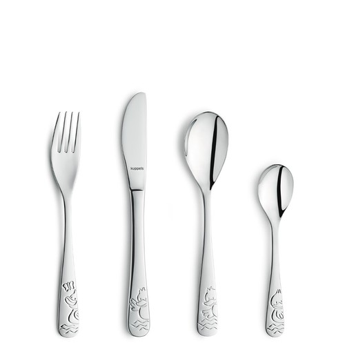 Kuppels duck kinderbesteck set - kinderbesteck,