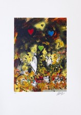 Christian-Ludwig ATTERSEE, Nachtherzen - Lithographie in Farbe aus 2002