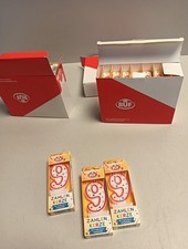 3x je 8 Stück Zahlenkerze Nummer 9, rote Geburtstags-Kerze mit bunten Sternchen,