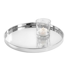 Metall Deko Tablett silber