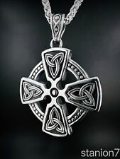 Kelten Kreuz Anhänger Edelstahl Kette Wikinger Valknut Celtic Knoten Biker 235B