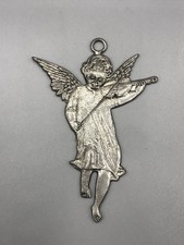 Großer Zinn Engel mit Geige