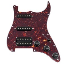 Musiclily 4Ply Tortoise 11 Hole Loaded Pickguard HSS Prewired For Strat Guitar