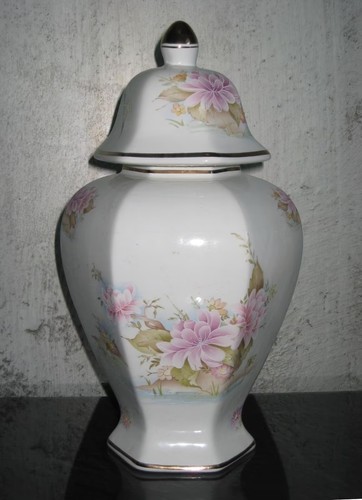 Porzellanvase groß goldrand - groß,