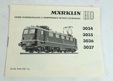 MÄRKLIN 3034 3035 3036 3037 E-Lok Spur H0 Anleitung Handbuch Bedienungsanleitung