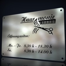 EDELSTAHL FIRMENSCHILD MIT