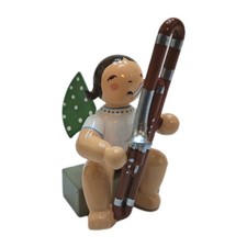 Wendt & Kühn Engel mit Kontrafagott sitzend braun 650/74a Orchesterengel - NEU