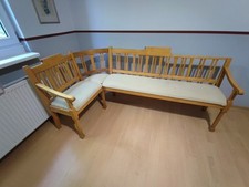 Schöne Eckbank Buche mit 2 passenden Stühlen 1920